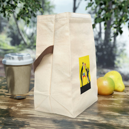 A Moment of Elegance: A Passionate Embrace Amidst Golden Splendor Canvas Lunch Bag With Strap