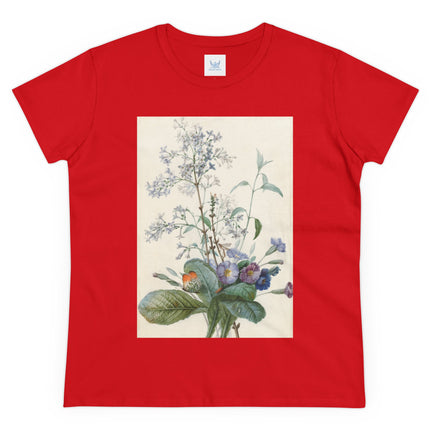 A Bouquet of Flowers with Insects by Pierre Joseph Redouté Women's Midweight Cotton Tee
