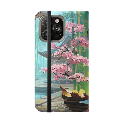 🌸✨ Cyberpunk Geisha Flip Case – Neon Elegance & Futuristic Grace