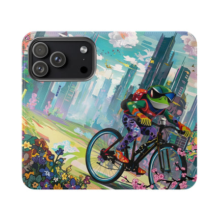 🐸🚵 Cyberpunk Frog Flip Case – High-Tech Adventure & Neon Velocity