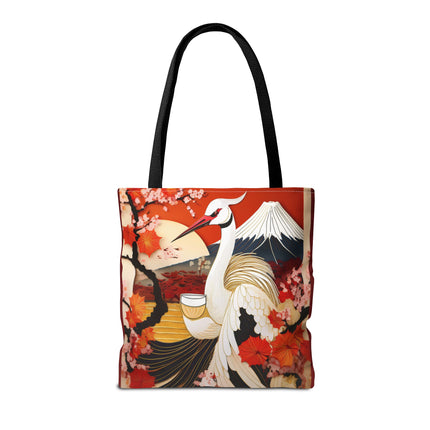 Crane at an Autumn Vineyard Tote Bag (AOP)