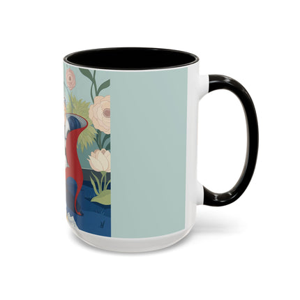 The Lady Of The Scarlet Chaise Colorful Mugs – Art Deco Romantic Elegance