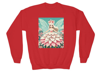 Lily Fairy in Bloom Youth Crewneck Sweatshirt