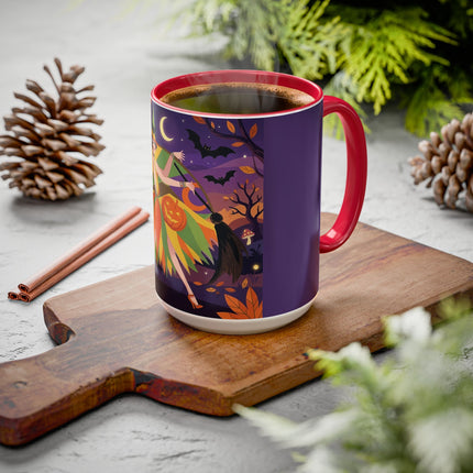 🎃🧙 The Witch Of Jack-O'-Lantern Hollow Colorful Mug – Whimsical Halloween Charm