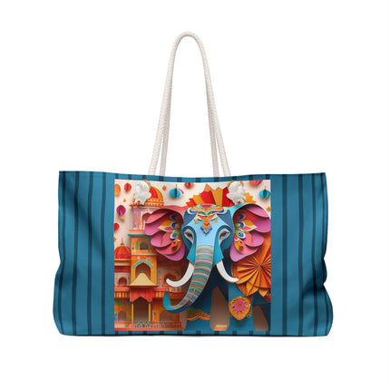 Elephant at an Autumn Weekender Bag