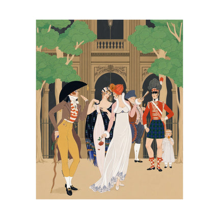 🌳🎩 La Merveilleuse au Palais Royal Matte Vertical Poster – George Barbier Art Deco Parisian Elegance