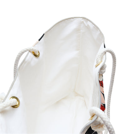 🌹☂️ The Scarlet Parasol Garden Weekender Bag – Art Deco Floral Elegance