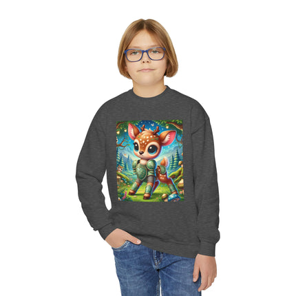 Fawn Defender Youth Crewneck Sweatshirt – Woodland Courage & Gentle Strength