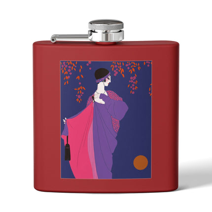 Crimson Shawl Geisha Flask – Elegant Mystery & Vibrant Grace