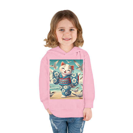Geisha Kitten by the Seaside Toddler Pullover Fleece Hoodie