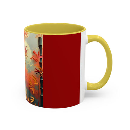 Red Panda at an Autumn Bamboo Grove Colorful Mugs (11oz, 15oz)