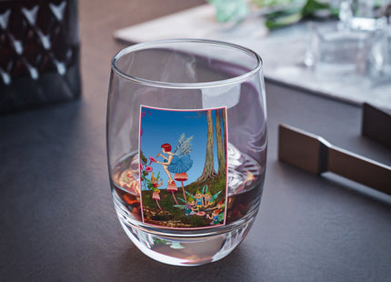Periwinkle Painting the Petals by Ida Outhwaite Whiskey Glass