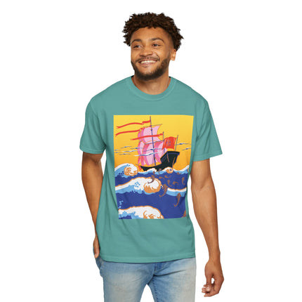 Golden Seas and Whimsical Dreams Unisex Garment-Dyed T-shirt
