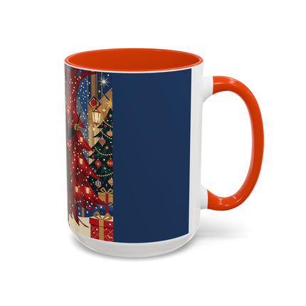 🎩🎄 Christmas Eve Promenade Colorful Mug – Art Deco Holiday Elegance