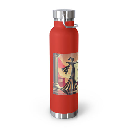 Art Deco Valentine's Romance Copper Vacuum Insulated Bottle, 22oz