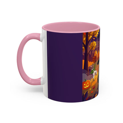 🐈‍⬛🎻 The Black Cat's Moonlit Melody Colorful Mug – Whimsical Halloween Music