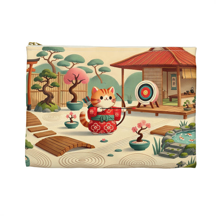 Archer Kitten in the Zen Garden Accessory Pouch – Focus, Whimsy & Zen Balance