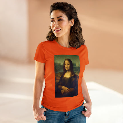 Mona Lisa by Leonardo da Vinci Women's Midweight Cotton Tee