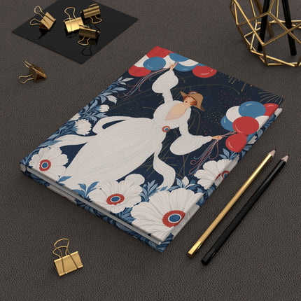 🎆🌸 The Lady Of The Fireworks Garden Hardcover Journal – Art Deco Celebration Fantasy