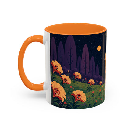🌙🌼 The Moonlit Floral Dancer Colorful Mug – Art Deco Garden Fantasy