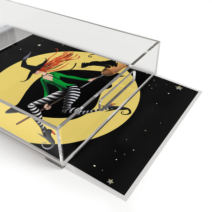A Witch’s Moonlit Flight Acrylic Serving Tray