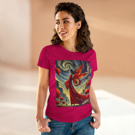 The Poppy Fairy in the Wind Cotton Tee