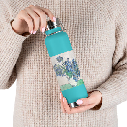 Irises by Vincent Van Gogh Copper Vacuum Insulated Bottle, 22oz