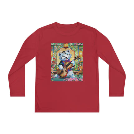 Melodies of the Snow Lion Cub Youth Long Sleeve Competitor Tee – Musical Magic & Enchanted Adventure