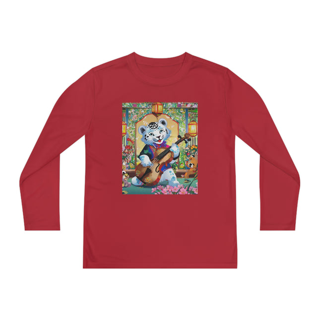 Melodies of the Snow Lion Cub Youth Long Sleeve Competitor Tee – Musical Magic & Enchanted Adventure