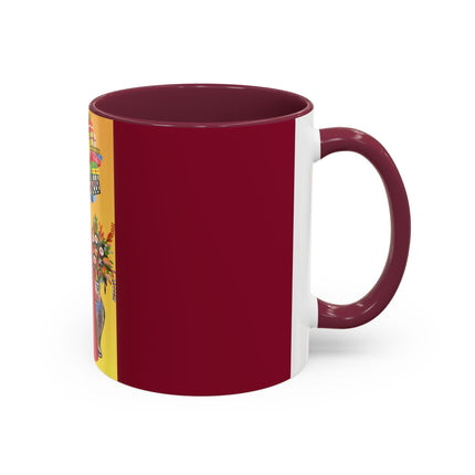 Elegant Holiday Woman with Gifts Colorful Mugs (11oz, 15oz)