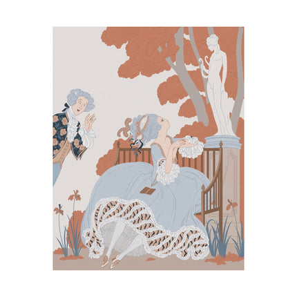 🌸🎭 L'Allée Matte Vertical Poster – George Barbier Art Deco Garden Romance