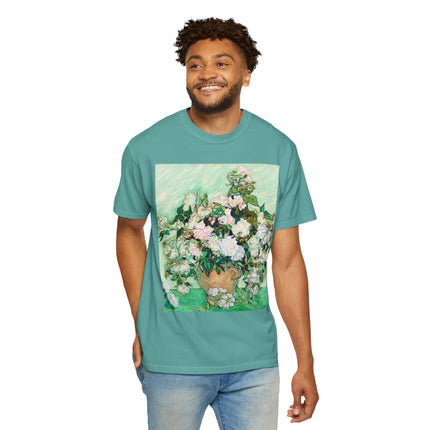 Roses by Vincent Van Gogh Unisex Garment-Dyed T-shirt