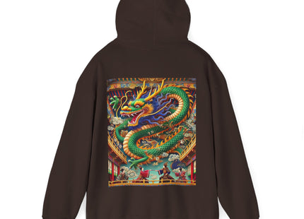 Tibetan Dragon Over Kabuki Duel – Heavy Blend™ Hooded Sweatshirt