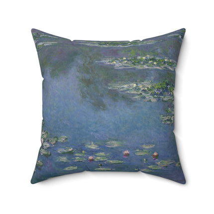 Water Lilies by Claude Monet Spun Polyester Square Pillow