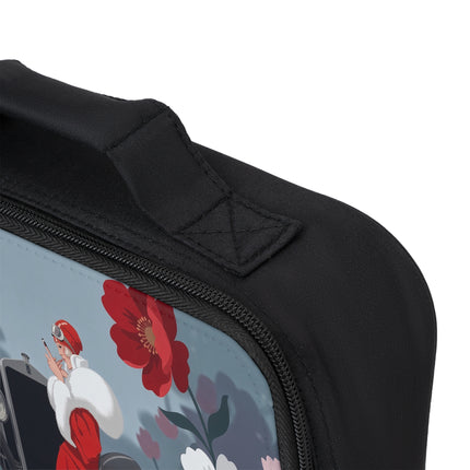 🚗🌺 The Lady Of The Grand Touring Car Lunch Bag – Art Deco Motoring Elegance