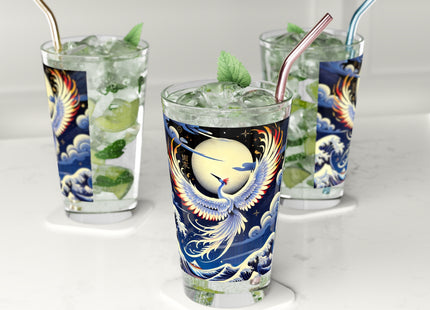 Majestic White Crane Glass, 16oz