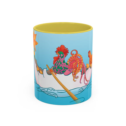 A Rooster's Seafaring Adventure Colorful Mugs, 11oz