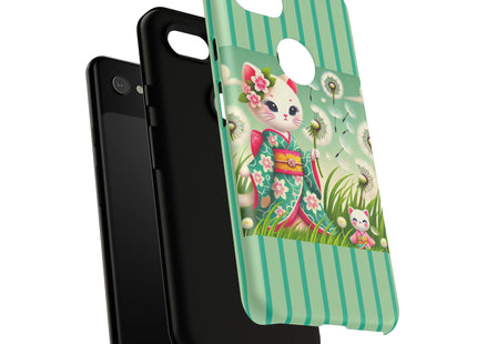 Geisha Kitten and the Dandelion Phone Cases