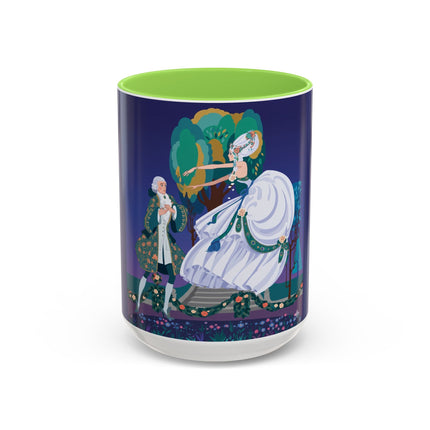 Moonlit Garden Waltz Colorful Mug (11oz, 15oz) – Rococo Romance, Garden Elegance & Enchanted Dance