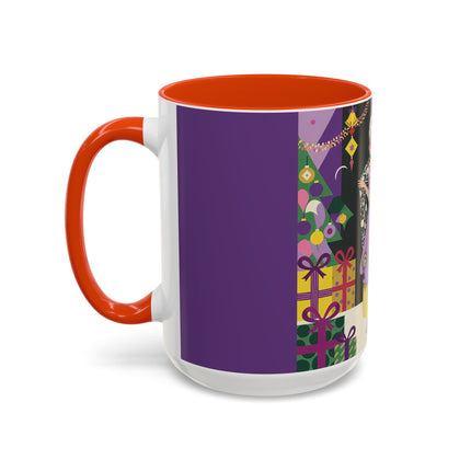🎁✨ The Lavender Christmas Masquerade Colorful Mug – Art Deco Holiday Fantasy