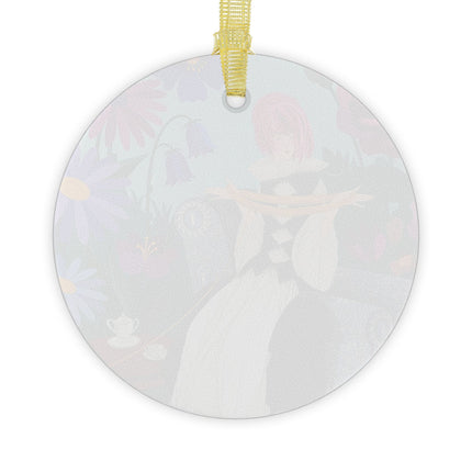☕🌸 The Lady Of The Garden Tea Glass Ornament – Art Deco Floral Elegance