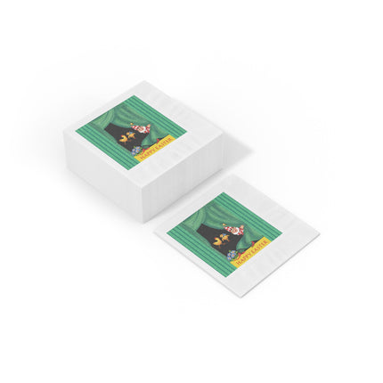 Easter Elf's Whimsy White Coined Napkins