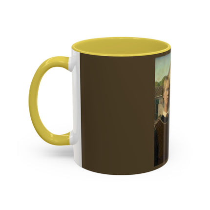 American Gothic by Grant Wood Colorful Mugs (11oz, 15oz)