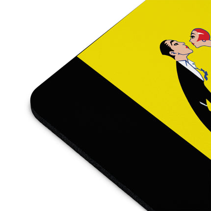 A Moment of Elegance: A Passionate Embrace Amidst Golden Splendor Mouse Pad, Round and Rectangle