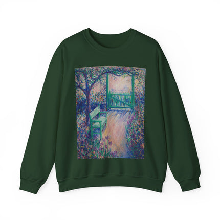 The Artist’s Garden (The Green Chair) by Theodore Earl Butler Heavy Blend™ Crewneck Sweatshirt