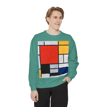 Composition with Red, Yellow, Blue, and Black by Piet Mondrian Garment-Dyed Sweatshirt