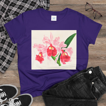 Cattleya gigas by Jean Jules Linden Women's Midweight Cotton Tee