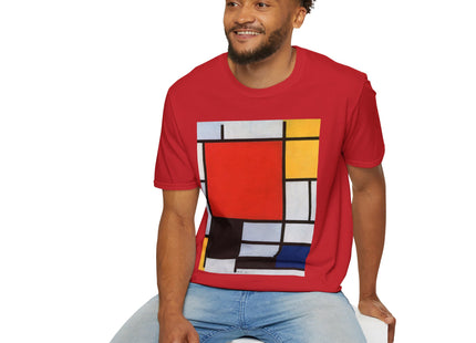 Composition with Red, Yellow, Blue, and Black Softstyle T-Shirt