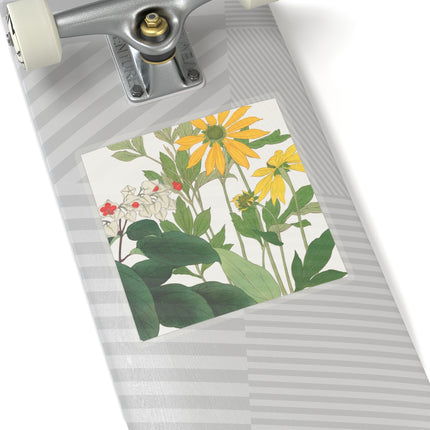 Clerodendrum & Rudbeckia Flower by Tanigami Kônan Kiss-Cut Stickers (4 Sizes)