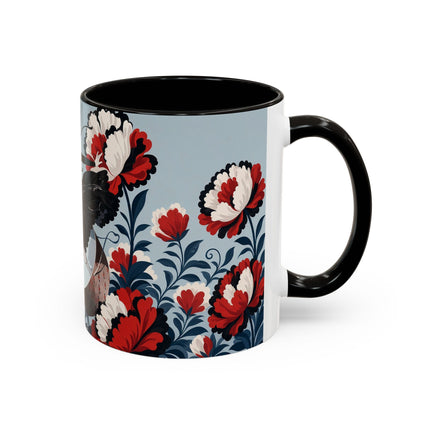 ❤️🌺 The Scarlet Blossom Dancer Colorful Mug – Art Deco Fashion Whimsy
